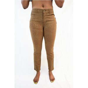 NWT Sheri Slim NUTMEG CHEETAH PRINT NYDJ Not Your Daughters Jeans Petite Pants